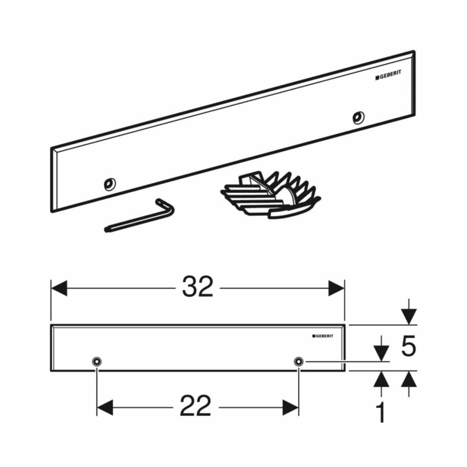 Geberit kompletteringssett kan skrues Geberit Tilbehør sluk GRO-6166169