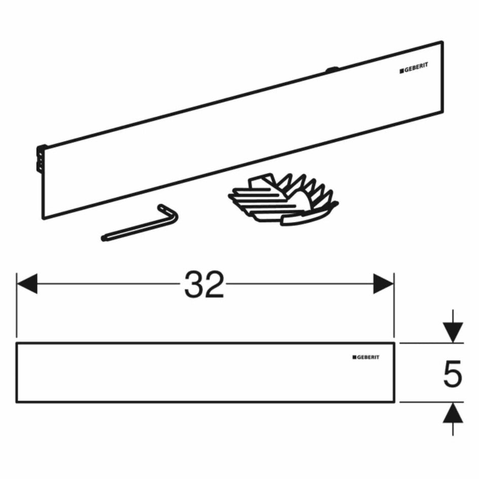 Geberit kompletteringssett polert stål Geberit Tilbehør sluk GRO-6166173