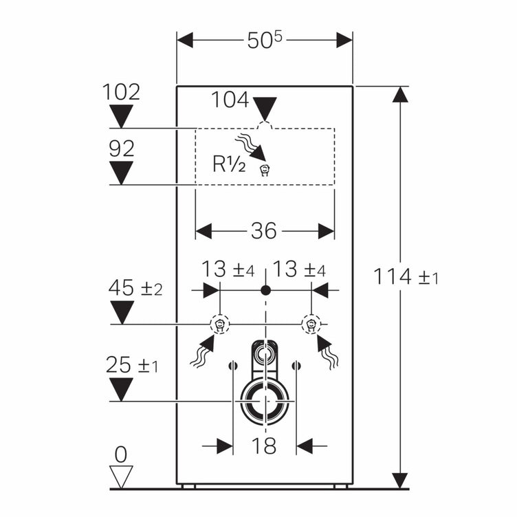 Geberit Monolith for Veggtoalett 101-114cm