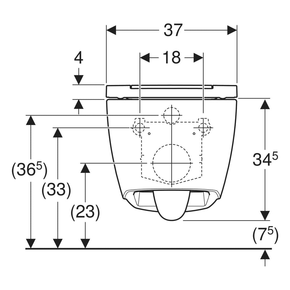 Geberit One Rimless Vegghengt toalett høydejusterbar Hvit Geberit Vegghengt toalett GRO-6122445