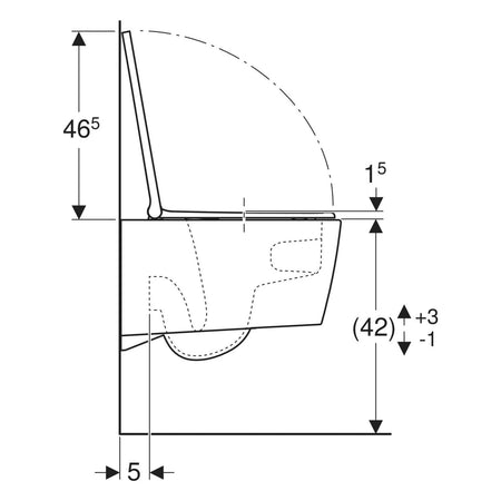 Geberit One Rimless Vegghengt toalett høydejusterbar
