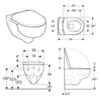 Geberit Selnova TurboFlush Rimfree Vegghengt toalett