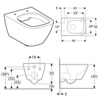 Geberit Smyle Kompakt Rimfree Veggskål Uten toalettsete