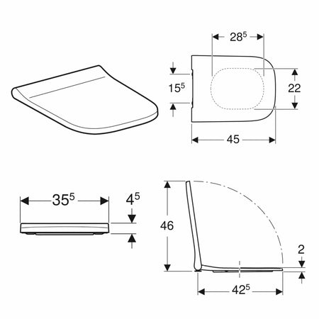 Geberit Smyle Square Toalettsete