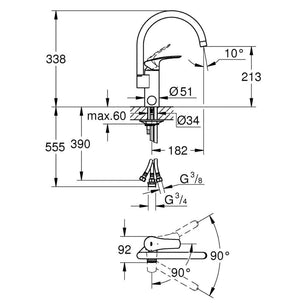 Grohe Eurosmart Kjøkkenarmatur Krom