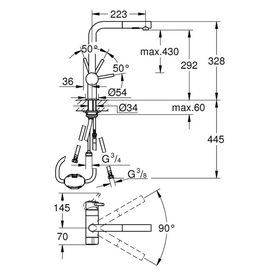 Grohe Minta Kjøkkenarmatur Krom Krom Grohe Kjøkkenarmatur BF-4221199