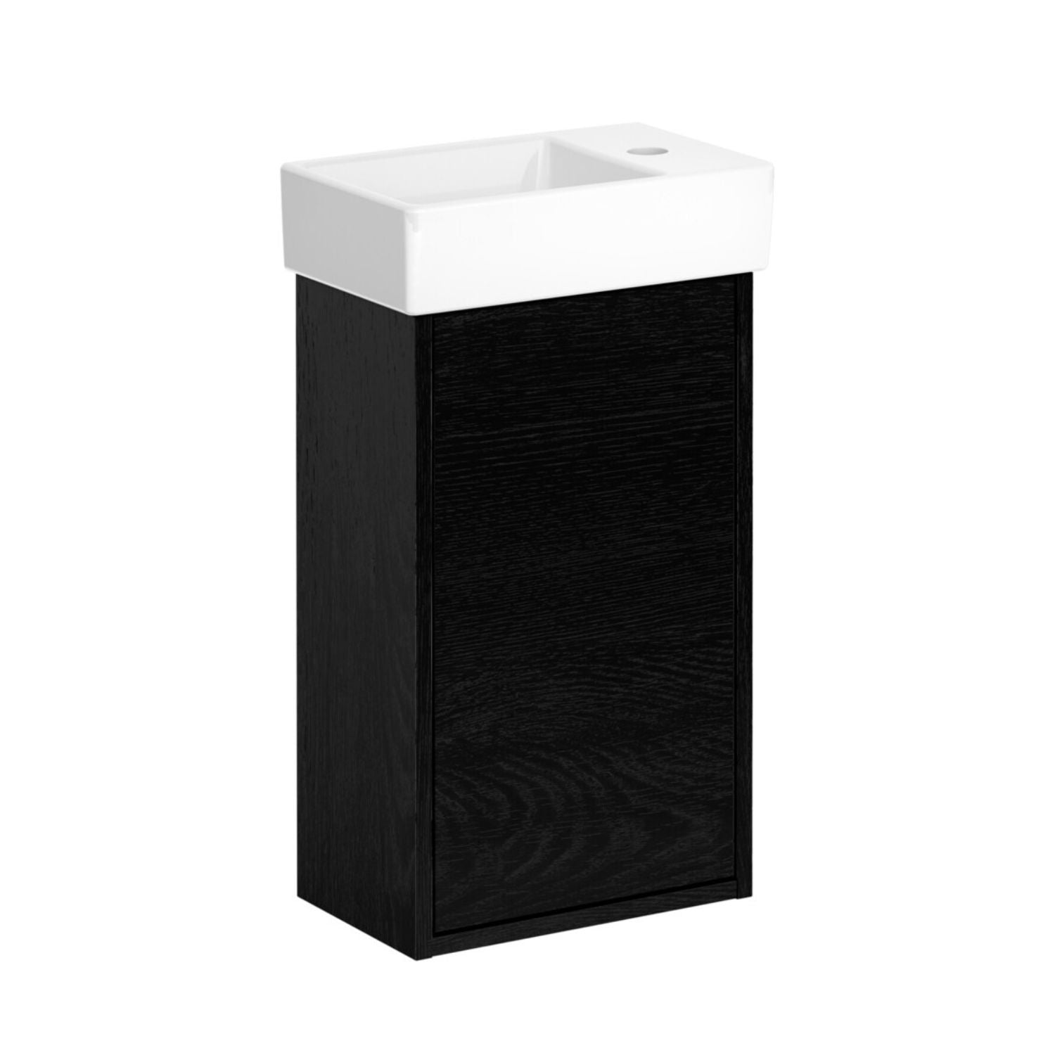 Gustavsberg Artic Small Møbelpakke Svart ask / 36cm / Hvit blank venstre Gustavsberg Møbelpakke bad GRO-GB71ACVC34TK01L