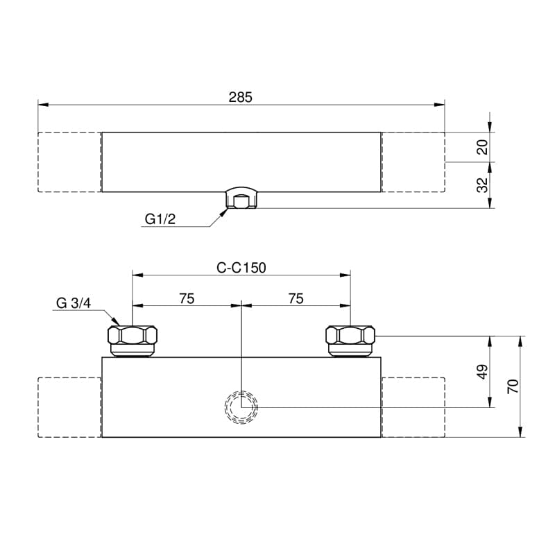 Gustavsberg Atlantic 2.1 Dusjpakke - termostat Krom Gustavsberg Dusjbatteri GRO-4341035