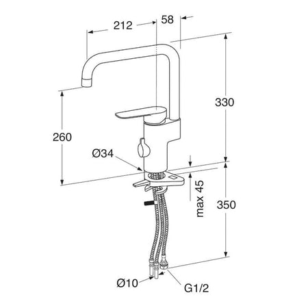 Gustavsberg Atlantic Kjøkkenarmatur Høy Tut Blyfri