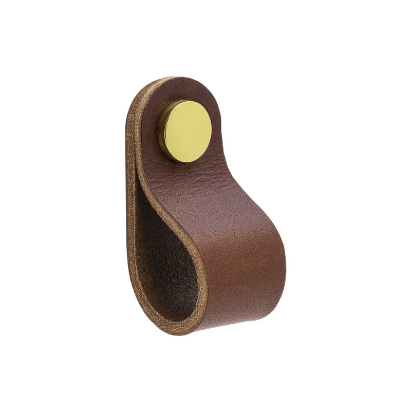 Gustavsberg K3 Lærgrep Brun / Messing Gustavsberg Knotter og håndtak GRO-7031734