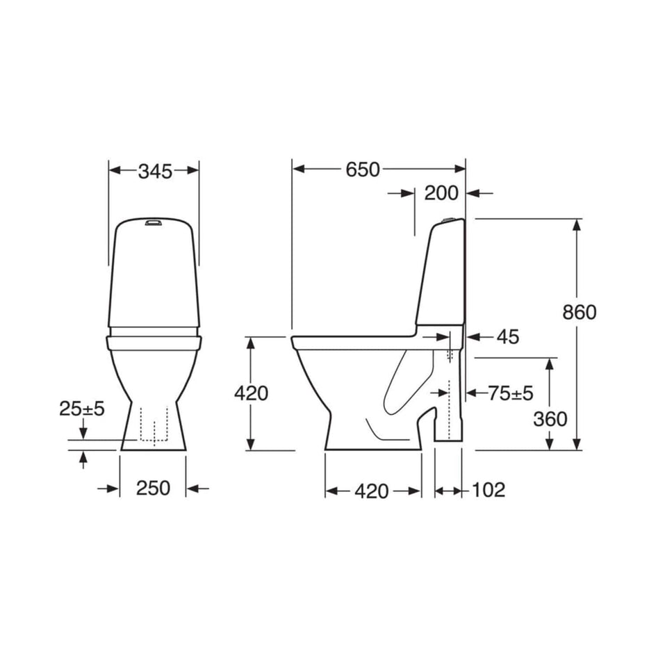 Gustavsberg Nautic 1591 Toalett Hvit Gustavsberg Gulvstående toalett GRO-6022308