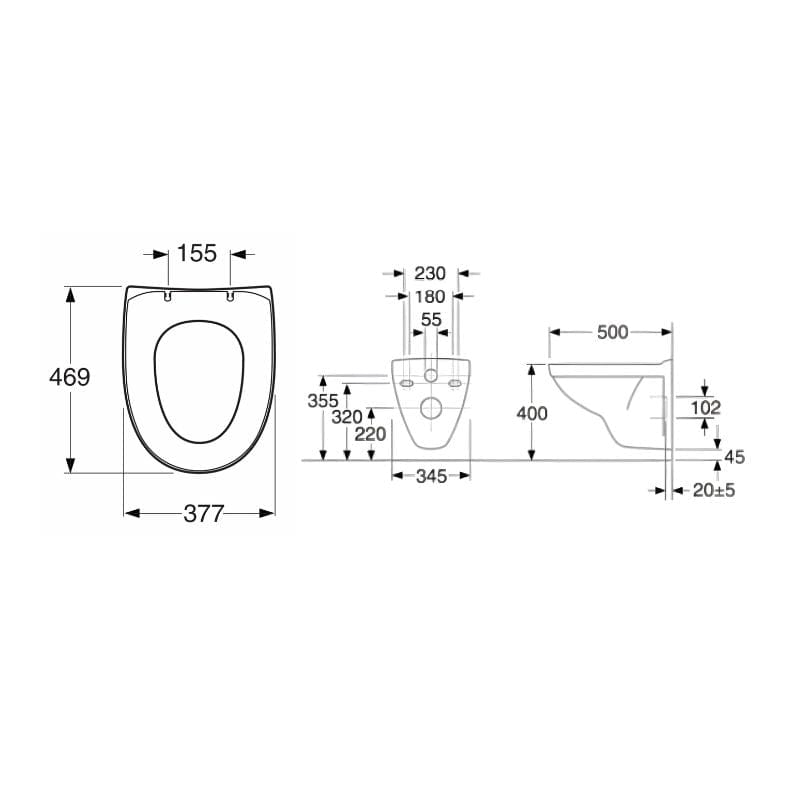 Gustavsberg Nautic 5530 Vegghengt Toalett Hvit Gustavsberg Vegghengt toalett BUN-6023034