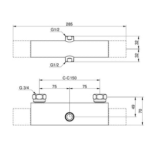 Gustavsberg Nautic Dusjtermostat opp+ned Blyfri