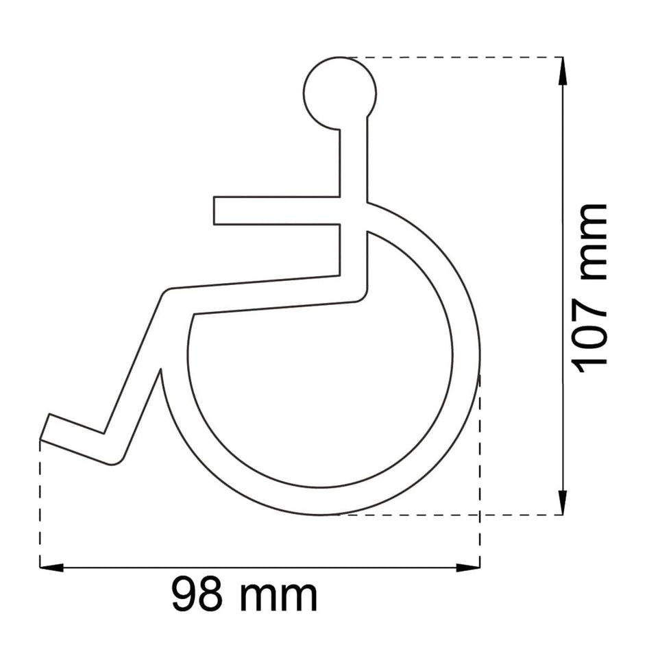 Habo 306I Dørskilt Handicap Matt Messing Habo Toalettskilt HA-24901