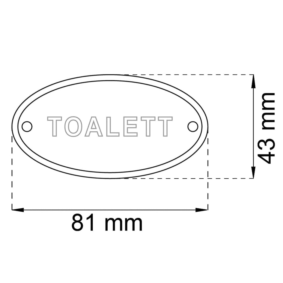 Habo 720 Dørskilt Toalett Polert Messing Habo Toalettskilt HA-26609