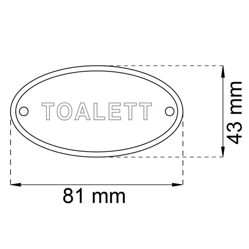Habo 720 Dørskilt Toalett Polert Messing Habo Toalettskilt HA-26609