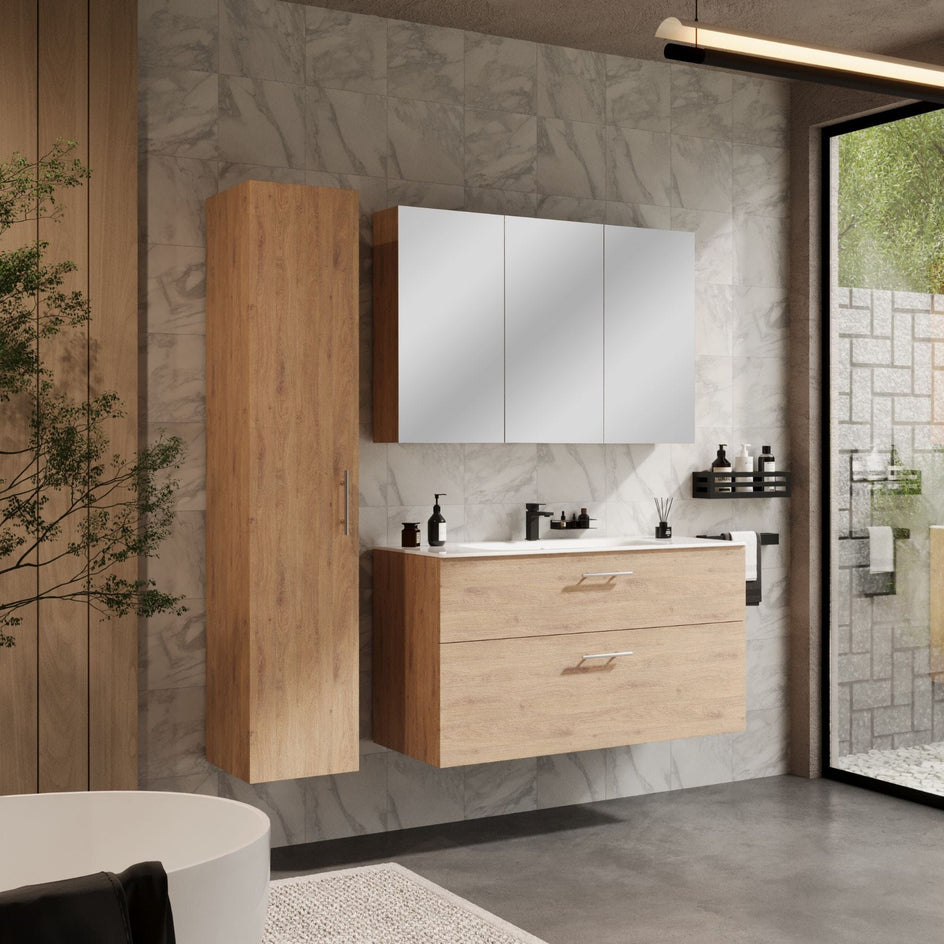 HeiHus Crest Møbelpakke Lys eik / 120cm HeiHus Møbelpakke bad BUN-FCTLOK120LC