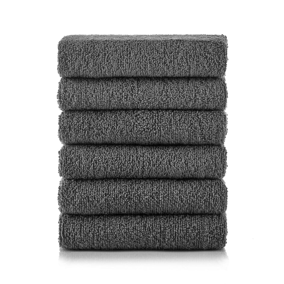 HeiHus FLUFFY håndkle M 50x100cm Mørk grå / 6-pakning (6M) HeiHus Håndklær BUN-6TFYDGY050100