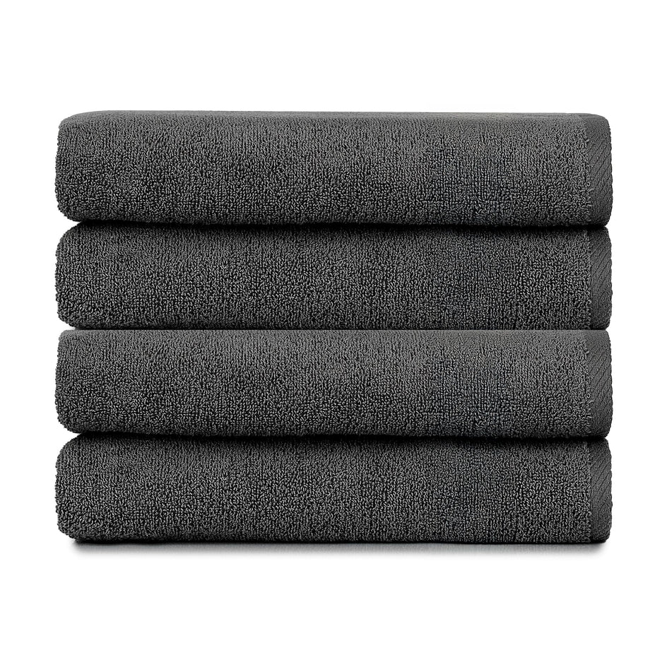 HeiHus FLUFFY strandhåndkle XL 100x180cm Mørk grå / 4-pakning (4XL) HeiHus Håndklær BUN-4TFYDGY100180