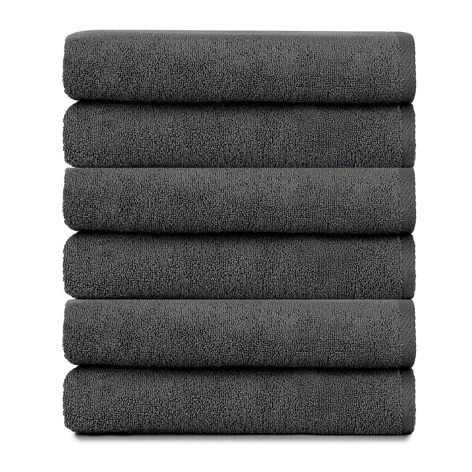 HeiHus FLUFFY strandhåndkle XL 100x180cm Mørk grå / 6-pakning (6XL) HeiHus Håndklær BUN-6TFYDGY100180