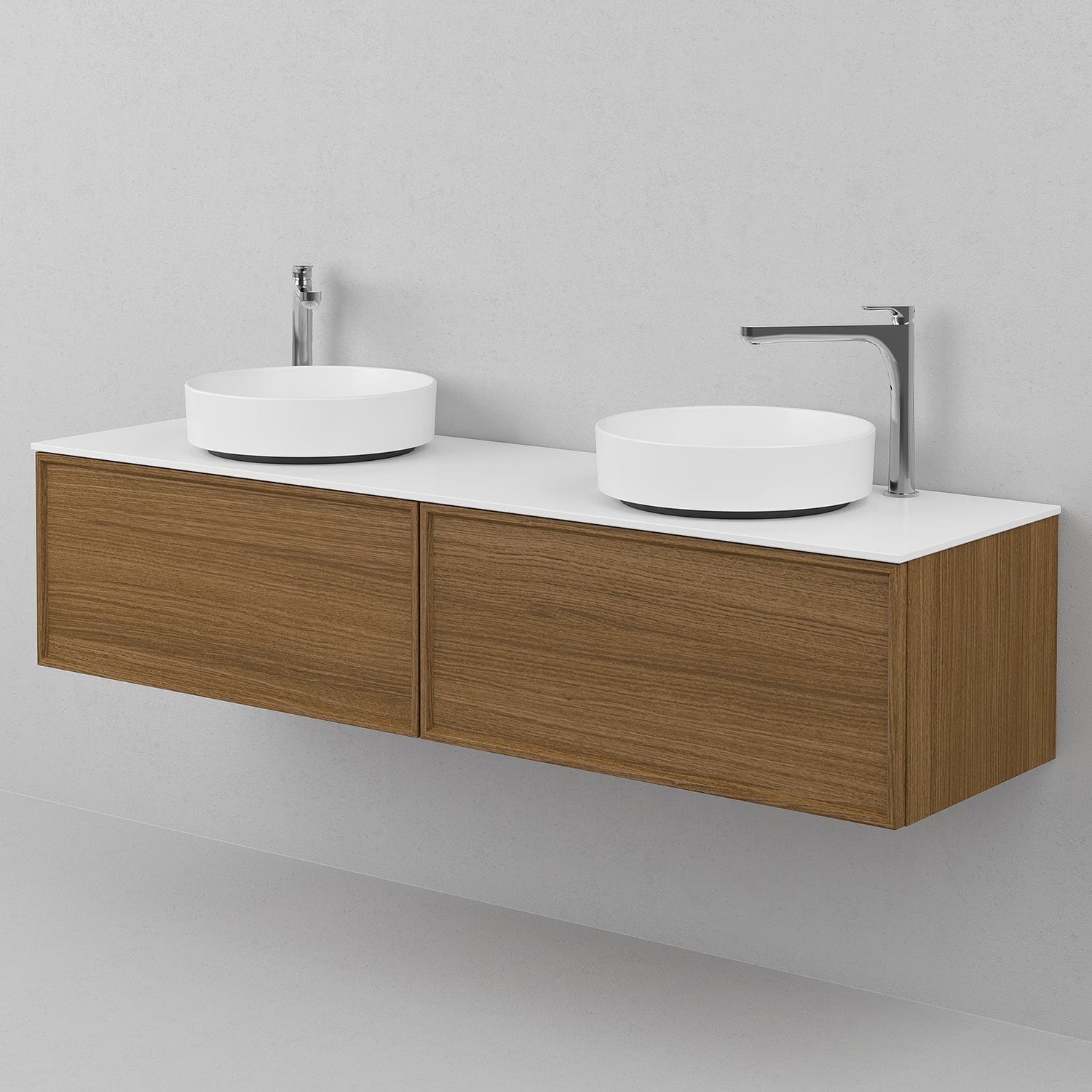 INR Air Wood Servantskap 2 Hel front med 2 Skuffer B1592xH350xD450mm Dark oak / 160cm INR Iconic Nordic Rooms Servantskap INR-363938