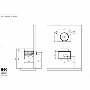 INR Air Wood Servantskap Hel front med 2 og 4 skuffer