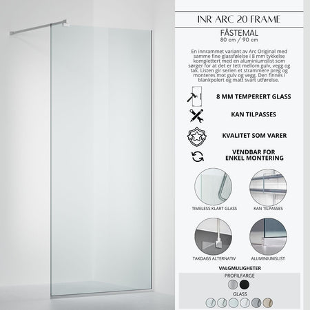 INR ARC 20 Frame Skjermvegg Standardmål