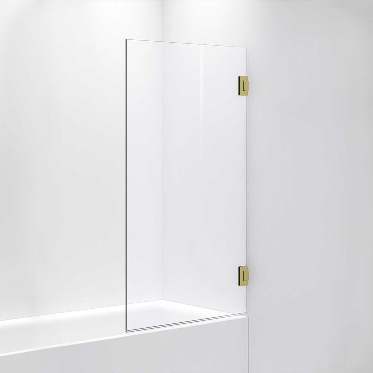 INR Iconic Nordic Rooms Badekarvegg ARC 17 Måltilpasset Brushed Brass / Opal Klart Glass Badekarvegg
