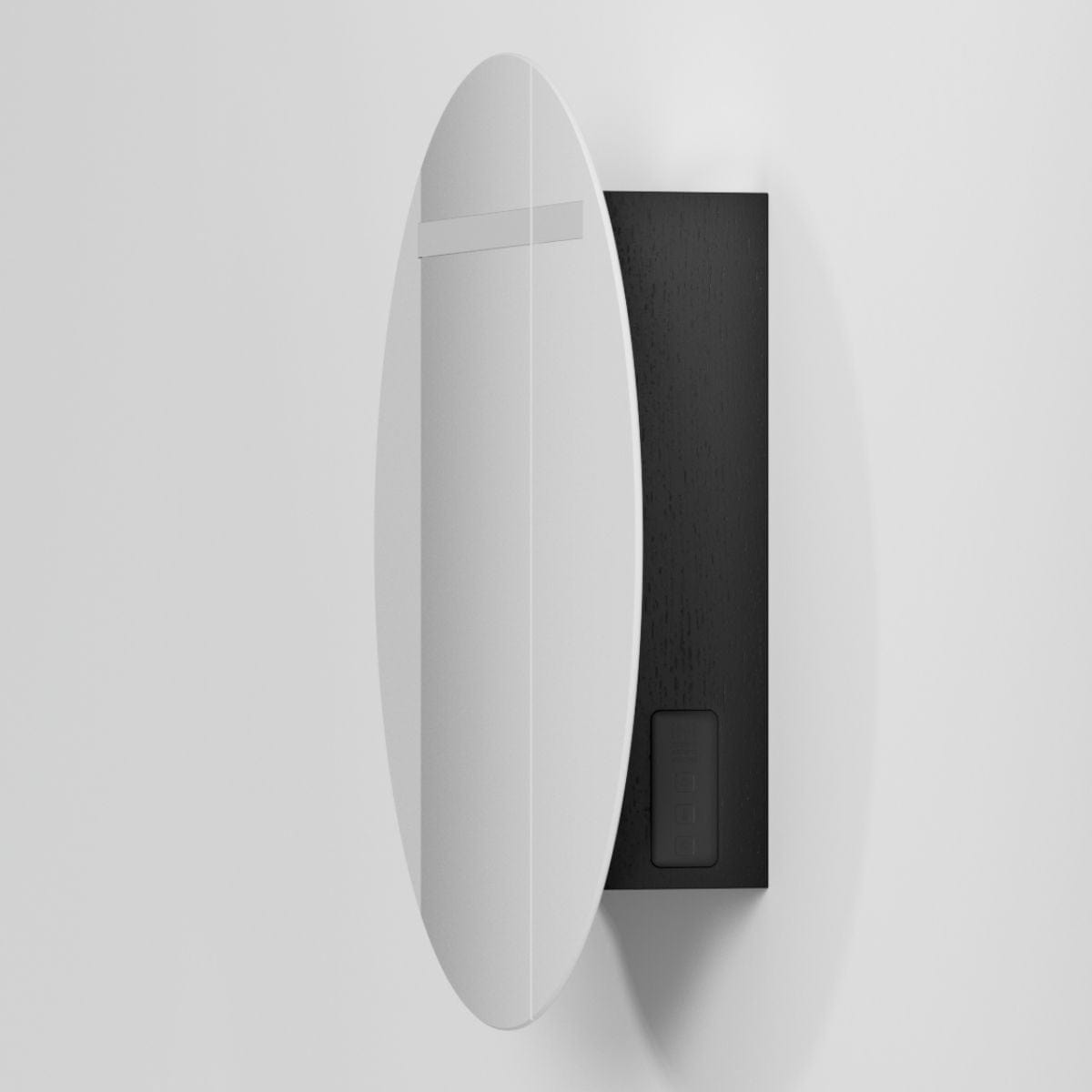 INR CIRC Ø80 Speilskap med Regulerbar belysning Svart eik / 80cm INR Iconic Nordic Rooms Speilskap INR-367839