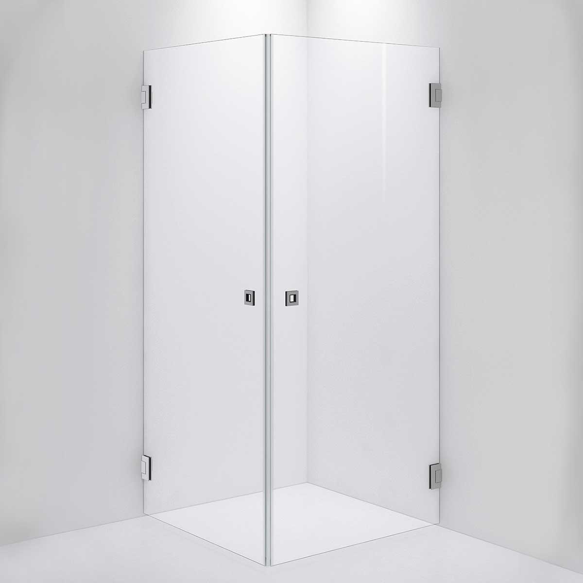 INR Dusjhjørne ARC 12 Måltilpasset Brushed stainless / Måltilpasset / Opal klart glass INR Iconic Nordic Rooms Dusjhjørne INR-11212400