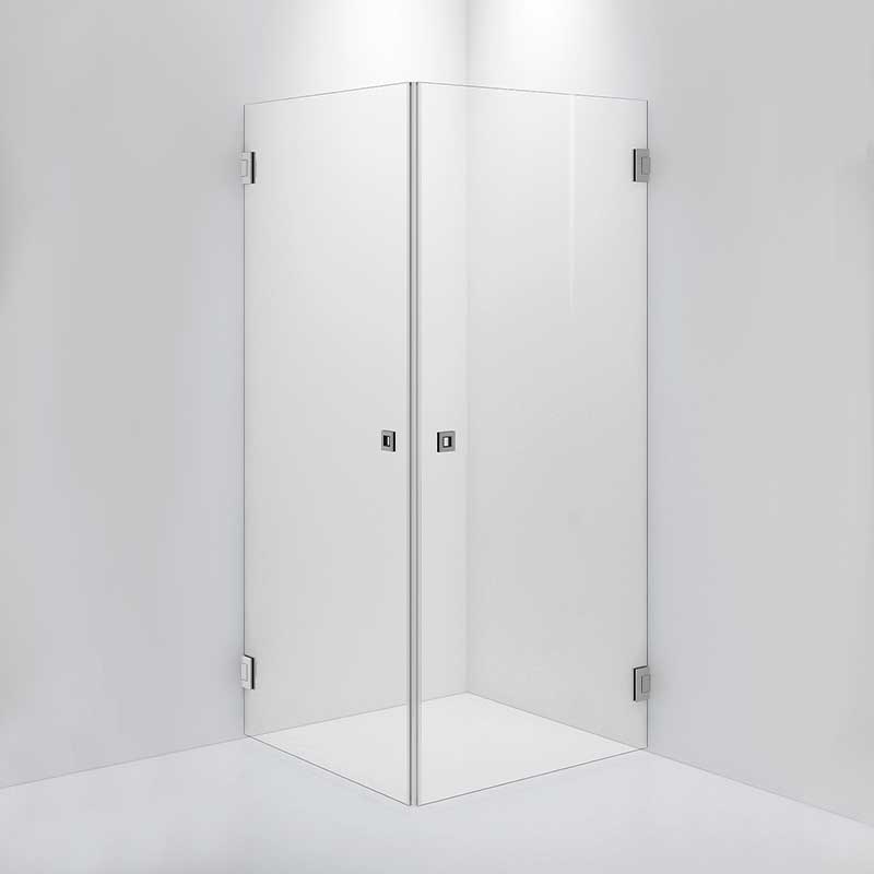 INR Dusjhjørne ARC 12 Original Brushed stainless / 80x80cm / Klart glass INR Iconic Nordic Rooms Dusjhjørne INR-11202488