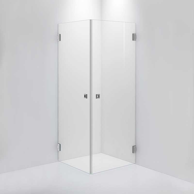 INR Dusjhjørne ARC 12 Original Brushed stainless / 80x90cm / Klart glass INR Iconic Nordic Rooms Dusjhjørne INR-11202489