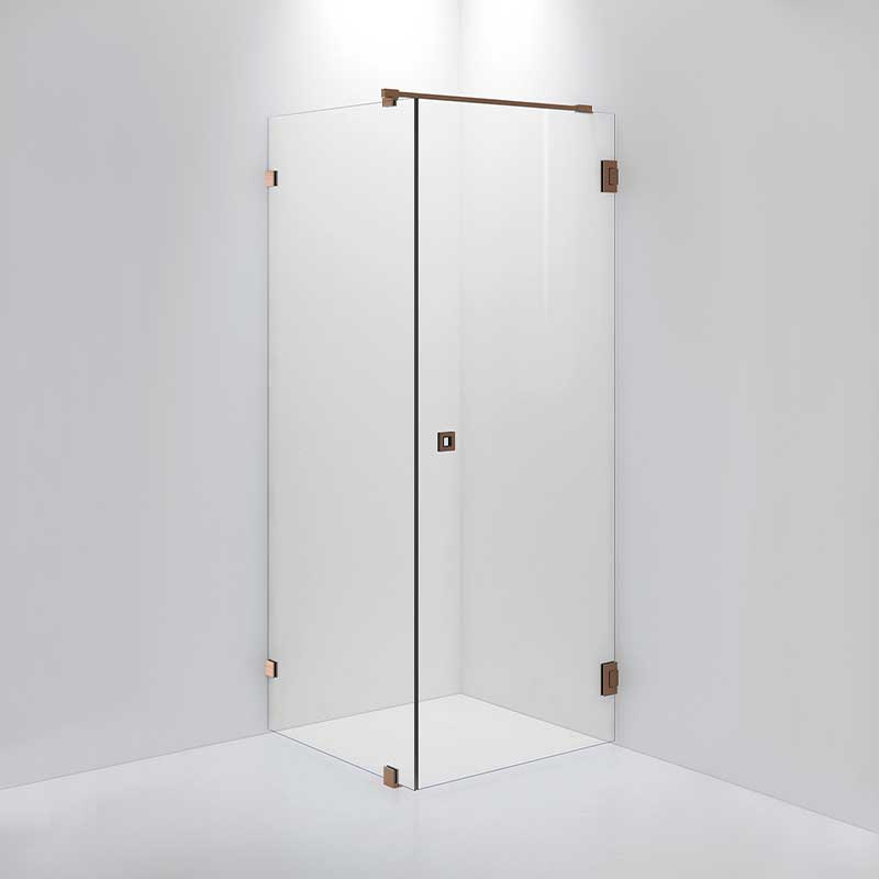 INR Dusjhjørne ARC 13 Original Brushed bronze / 80x90cm / Klart glass INR Iconic Nordic Rooms Dusjhjørne INR-11302689