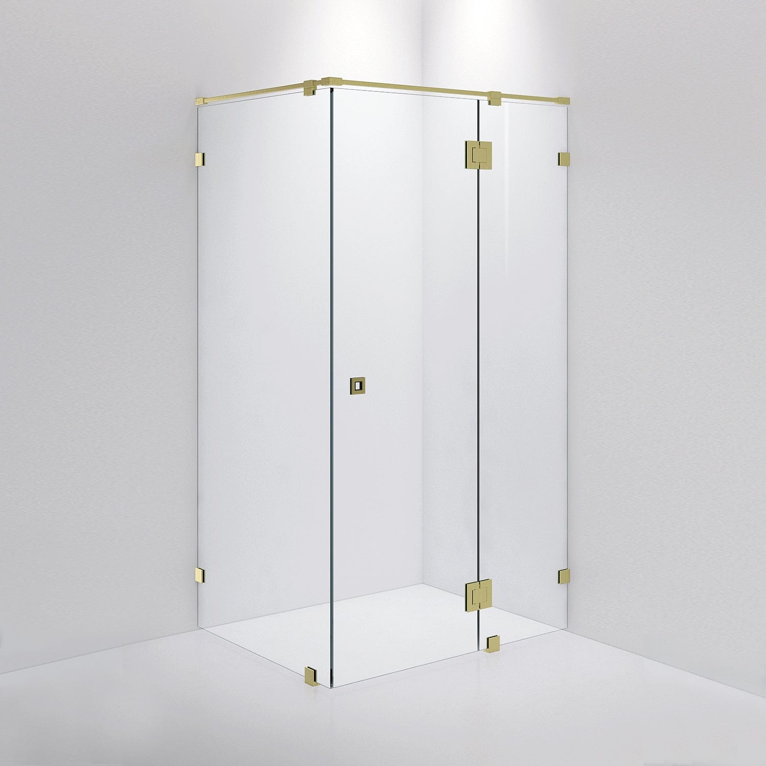 INR Iconic Nordic Rooms Dusjhjørne ARC 15 Måltilpasset Brushed Brass / Opal Klart Glass Dusjhjørne