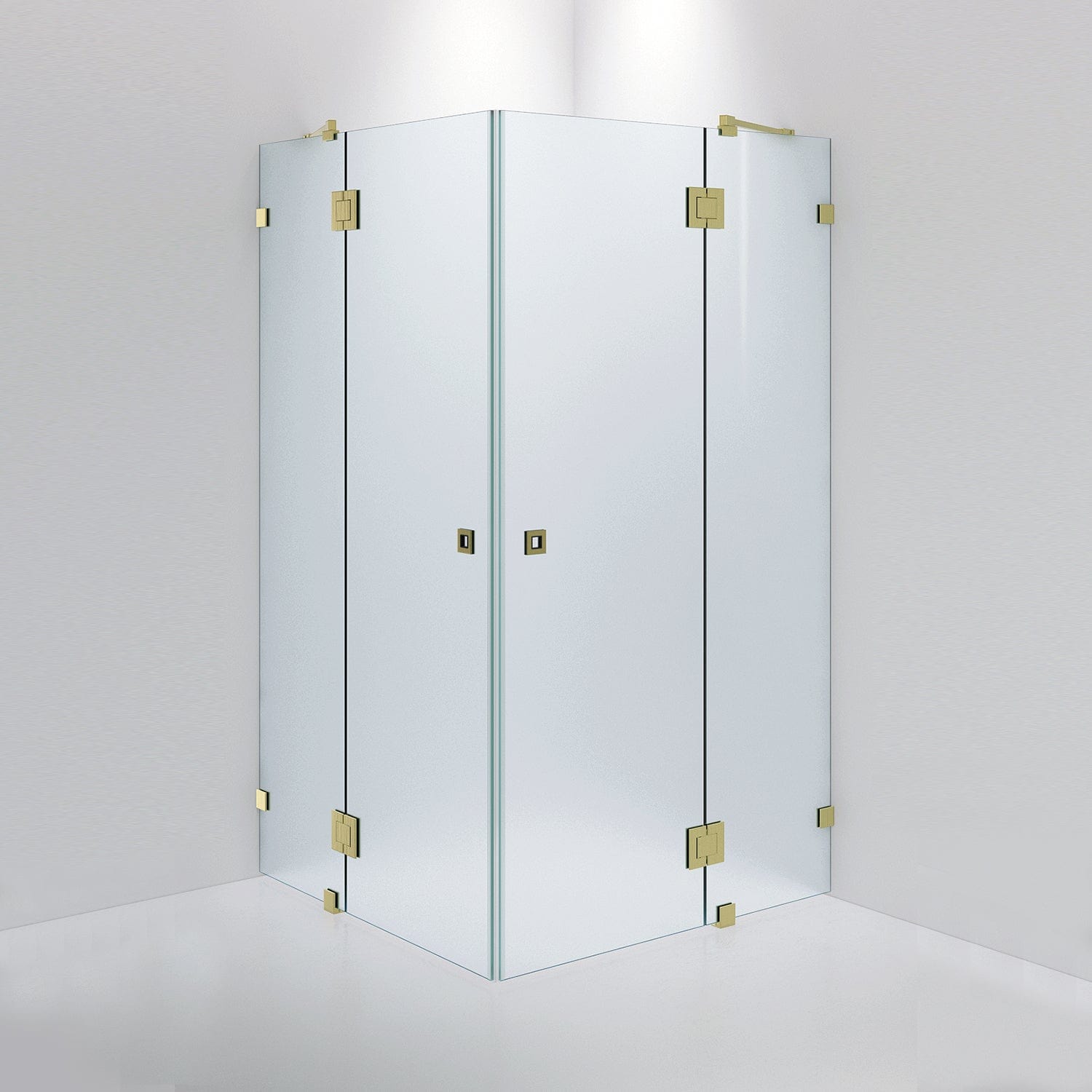 INR Dusjhjørne ARC 16 Måltilpasset Brushed brass / Måltilpasset / Frostet glass INR Iconic Nordic Rooms Dusjhjørne INR-11610800