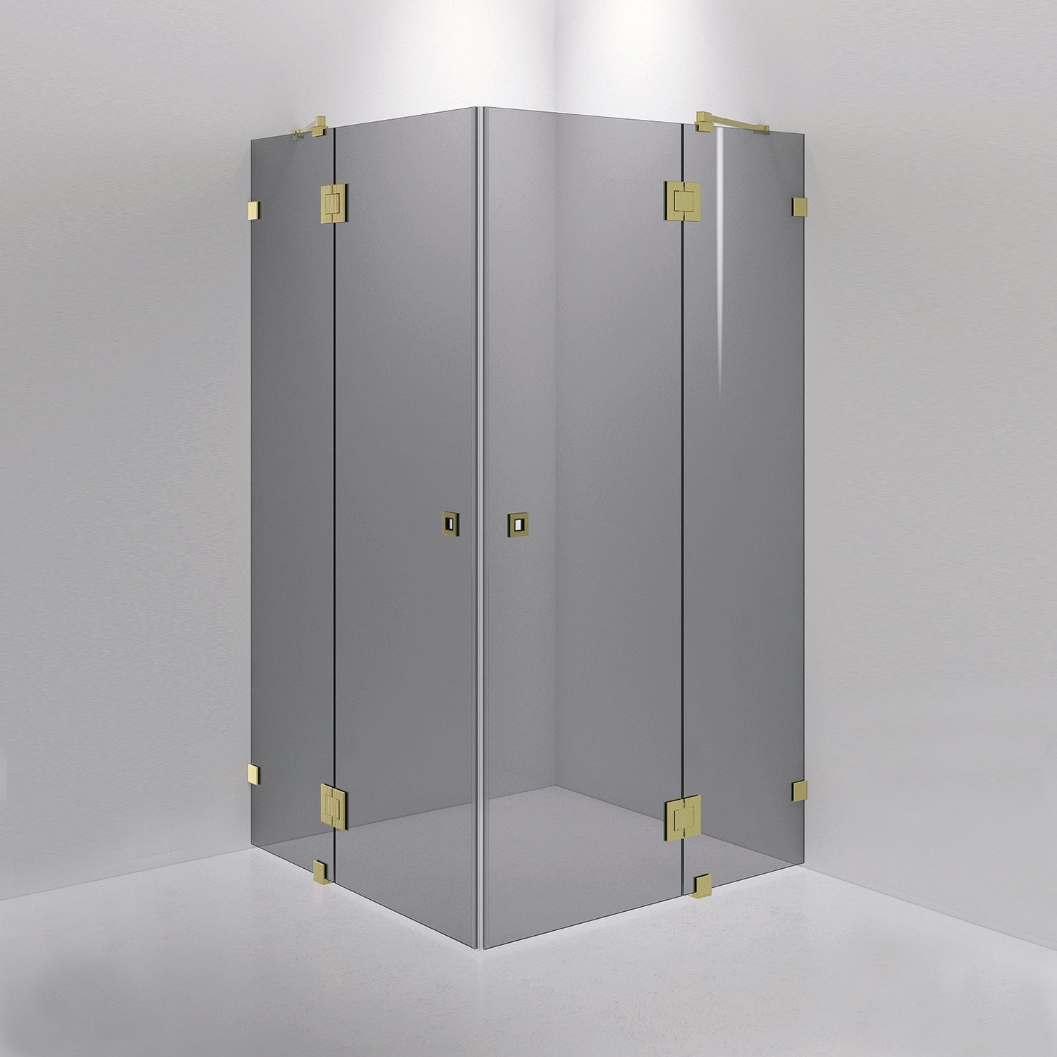 INR Dusjhjørne ARC 16 Måltilpasset Brushed brass / Måltilpasset / Grått glass INR Iconic Nordic Rooms Dusjhjørne INR-11603800