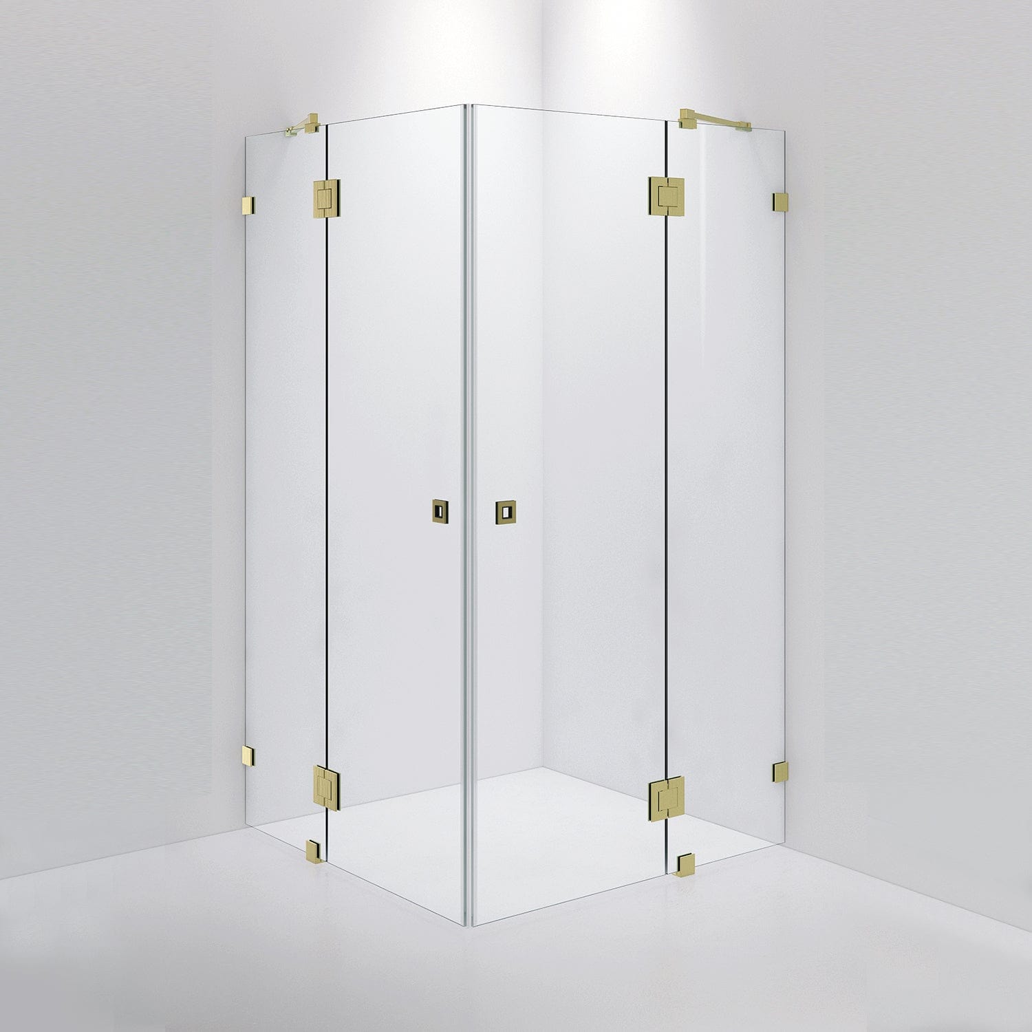 INR Iconic Nordic Rooms Dusjhjørne ARC 16 Måltilpasset Brushed Brass / Opal Klart Glass Dusjhjørne