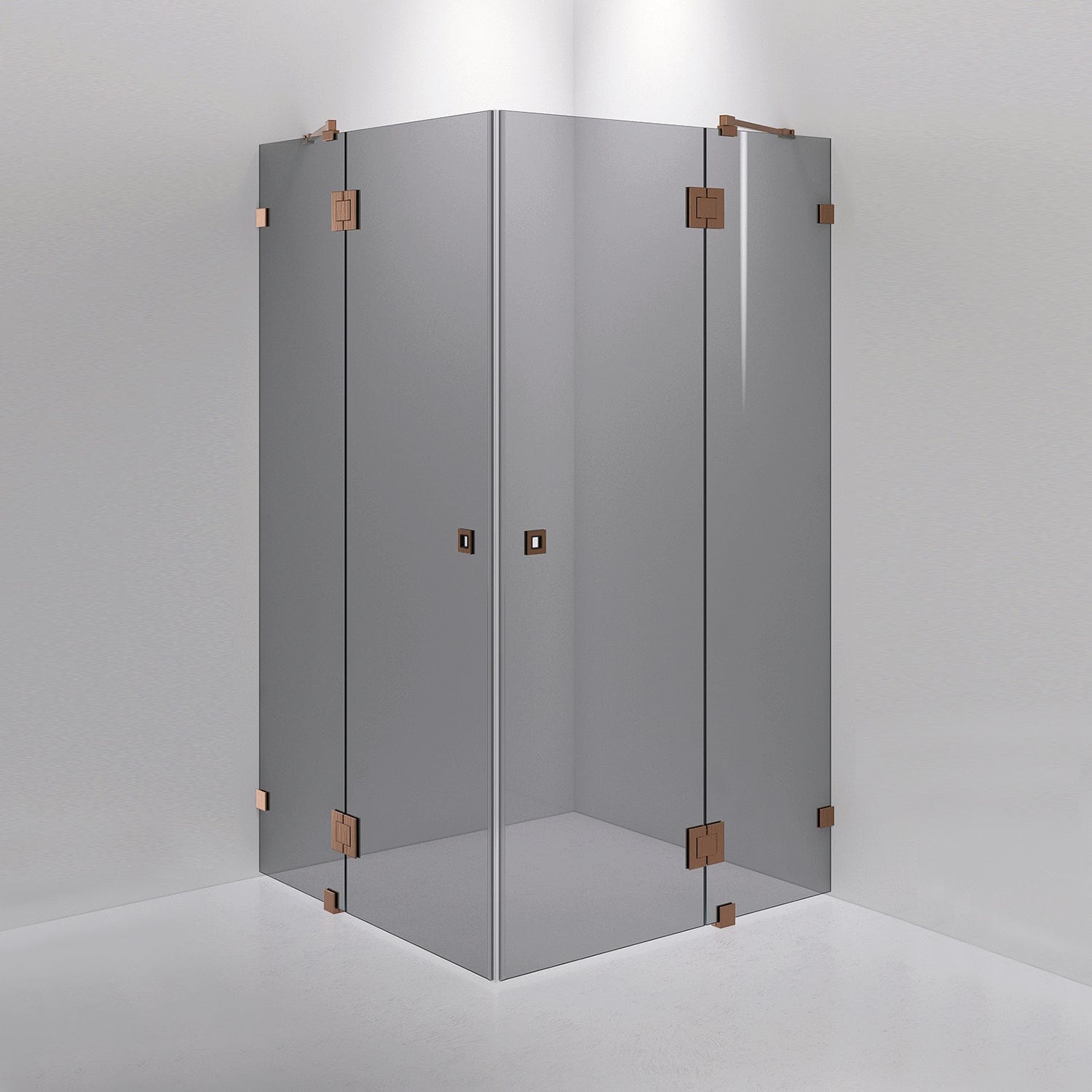 INR Dusjhjørne ARC 16 Måltilpasset Brushed bronze / Måltilpasset / Grått glass INR Iconic Nordic Rooms Dusjhjørne INR-11603600