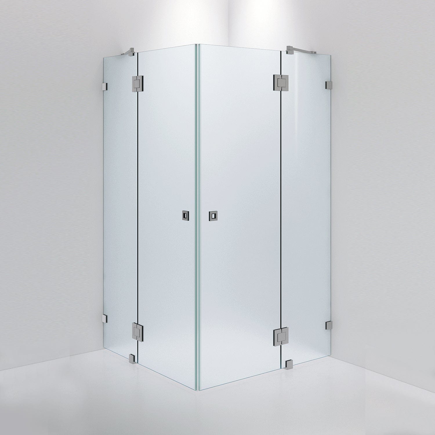 INR Dusjhjørne ARC 16 Måltilpasset Brushed stainless / Måltilpasset / Frostet glass INR Iconic Nordic Rooms Dusjhjørne INR-11610400