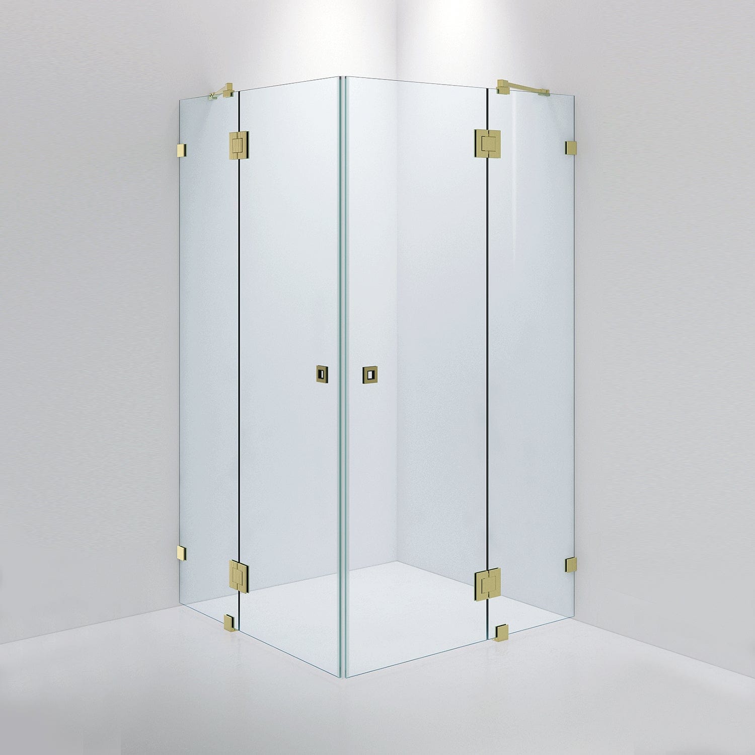 INR Iconic Nordic Rooms Dusjhjørne ARC 16 Måltilpasset Brushed Brass / Timeless Klart Glass Dusjhjørne
