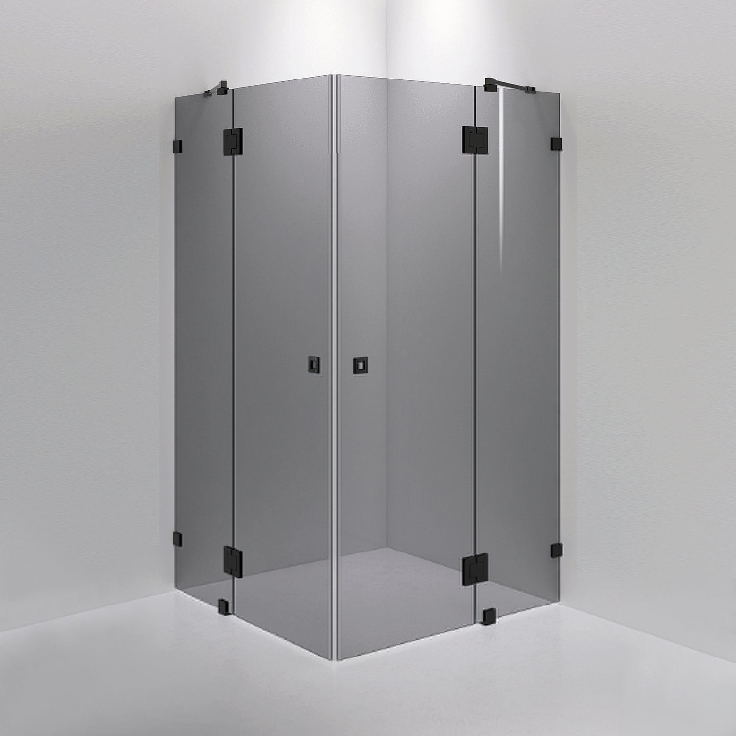 INR Dusjhjørne ARC 16 Måltilpasset Svart matt / Måltilpasset / Grått glass INR Iconic Nordic Rooms Dusjhjørne INR-11603100