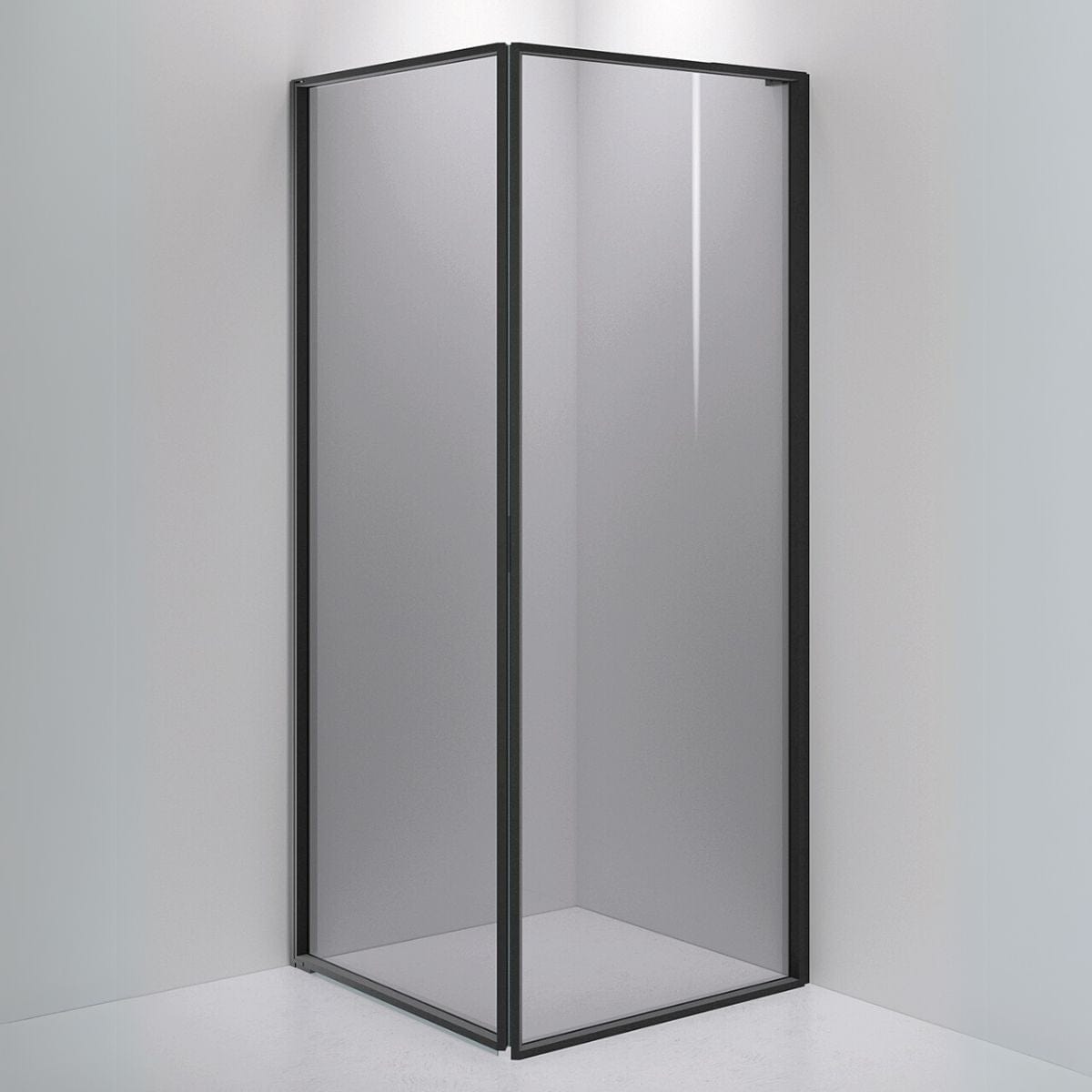INR Dusjhjørne EDGE 13 Måltlpasset - venstre / Matt svart / Grått glass INR Iconic Nordic Rooms Dusjhjørne INR-213103100