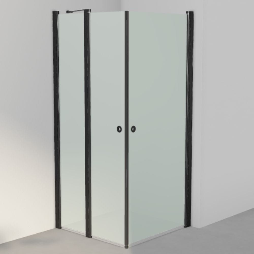 INR Dusjhjørne LINC 14 Original Måltilpasset Svart matt / Måltilpasset - høyre / Frostet glass INR Iconic Nordic Rooms Dusjhjørne INR-514210100
