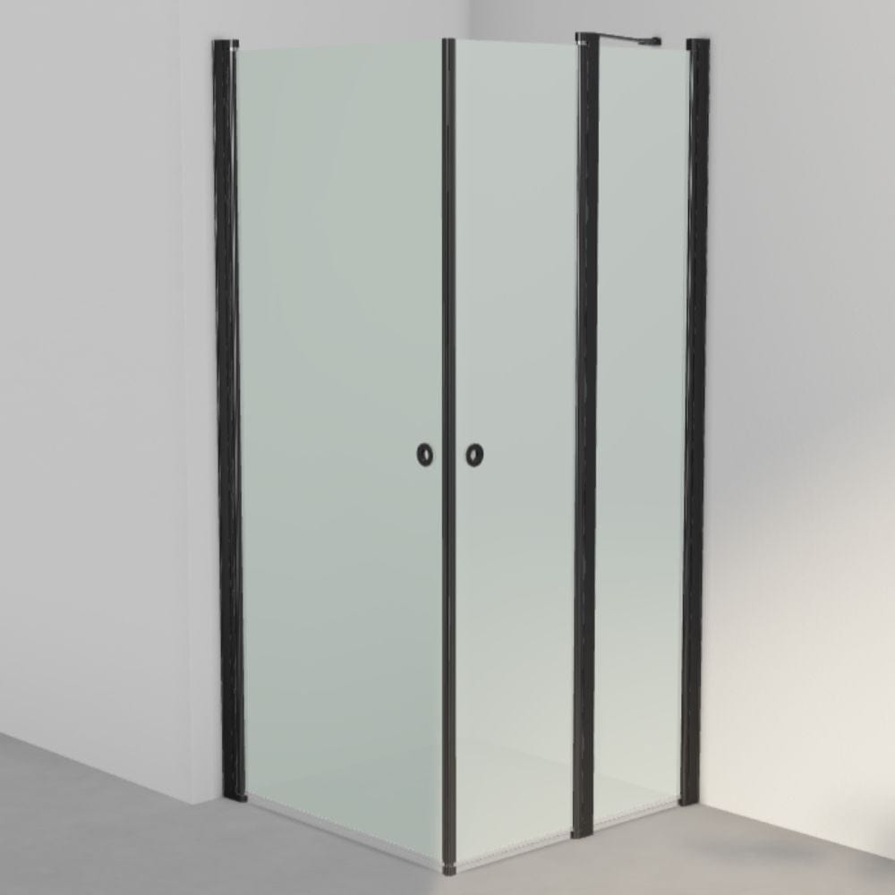 INR Dusjhjørne LINC 14 Original Måltilpasset Svart matt / Måltilpasset - venstre / Frostet glass INR Iconic Nordic Rooms Dusjhjørne INR-514110100