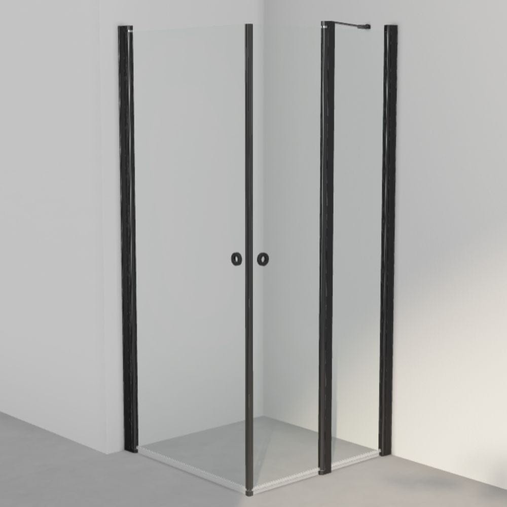 INR Dusjhjørne LINC 14 Original Måltilpasset Svart matt / Måltilpasset - venstre / Klart glass INR Iconic Nordic Rooms Dusjhjørne INR-514102100