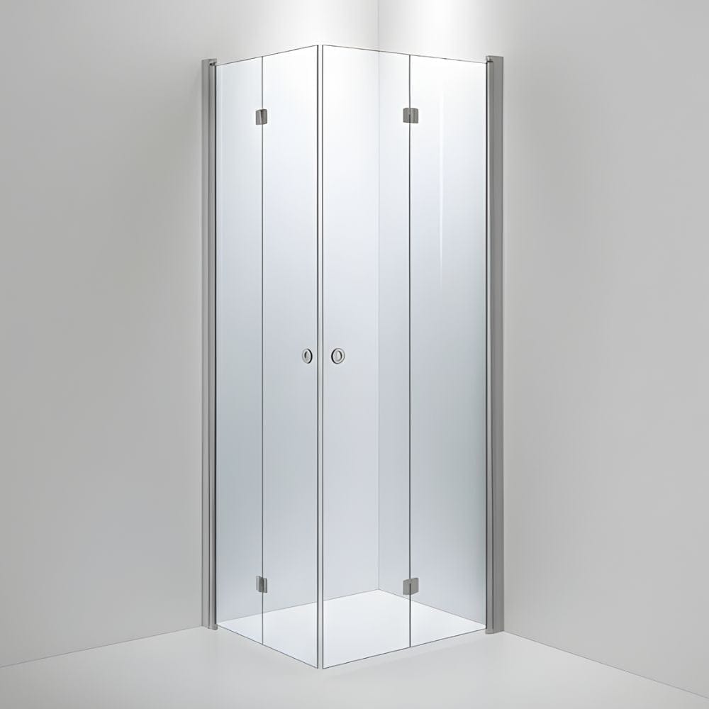 INR Dusjhjørne LINC Angel Flex Standardmål Matt aluminium / 80x90cm / Klart glass INR Iconic Nordic Rooms Dusjhjørne INR-512102989