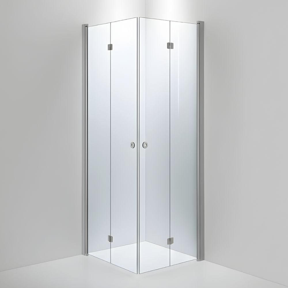 INR Dusjhjørne LINC Angel Flex Standardmål Matt aluminium / 90x80cm / Klart glass INR Iconic Nordic Rooms Dusjhjørne INR-512102998