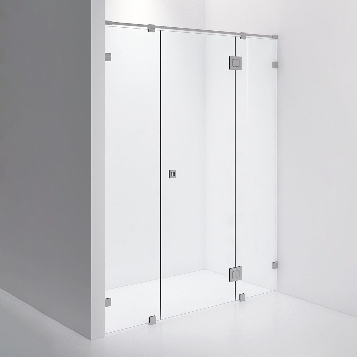 INR Iconic Nordic Rooms Dusjnisje ARC 7 Måltilpasset Brushed Stainless / Opal Klart Glass Dusjnisje