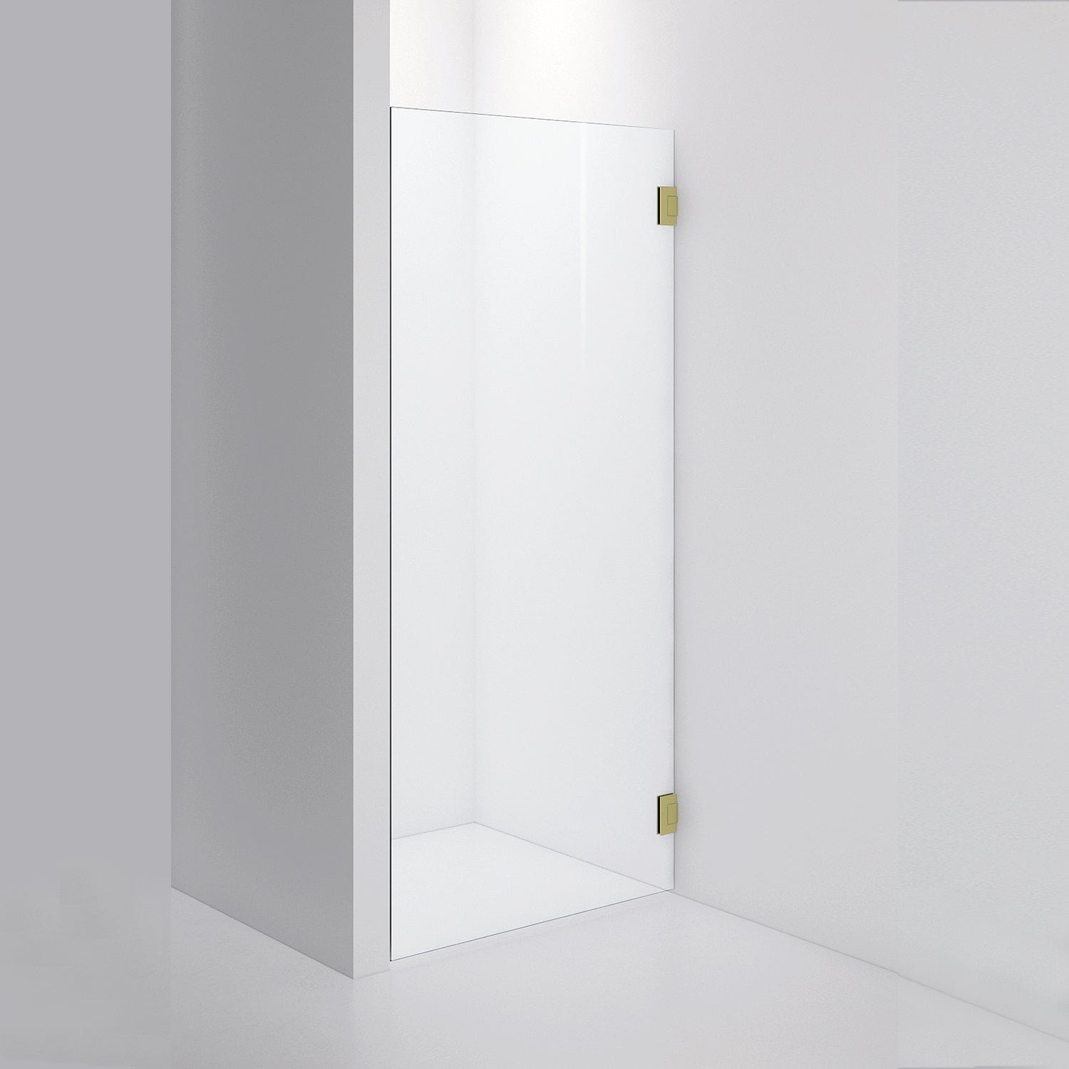 INR Dusjvegg ARC 19 Måltilpasset Brushed brass / Måltilpasset / Opal klart glass INR Iconic Nordic Rooms Dusjvegg INR-11912800