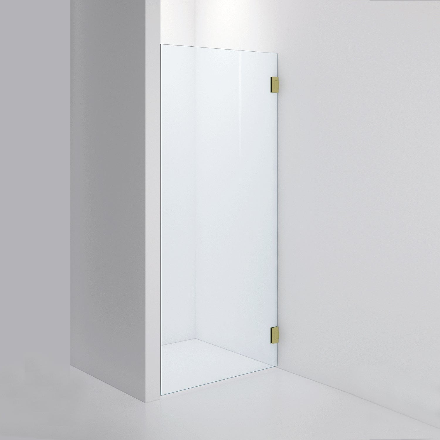 INR Dusjvegg ARC 19 Måltilpasset Brushed brass / Måltilpasset / Timeless klart glass INR Iconic Nordic Rooms Dusjvegg INR-11911800